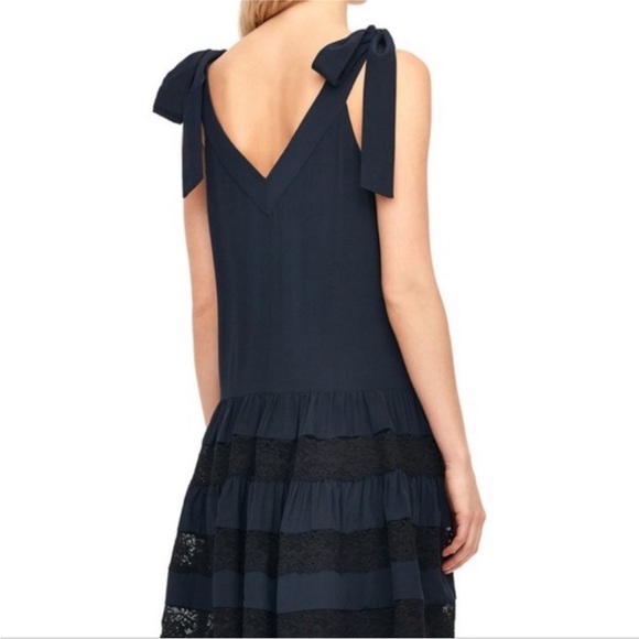 Rebecca Taylor navy silk dress NWT Size 8 - Picture 2 of 8